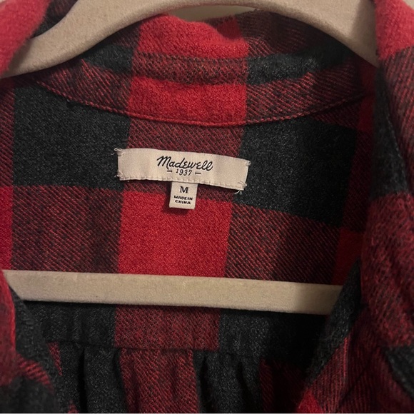 Madewell | Flannel Cargo Workshirt in Red Buffalo Check - Picture 5 of 6